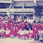 那覇高校陸上部集合写真。1989年インターハイ県予選。